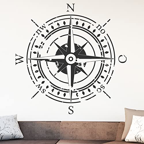 DESIGNSCAPE® Wandtattoo Himmelsrichtungen | Wandtattoo Kompass | Farbe: hellgrün | Größe: mittel (90 x 90 cm) von DESIGNSCAPE