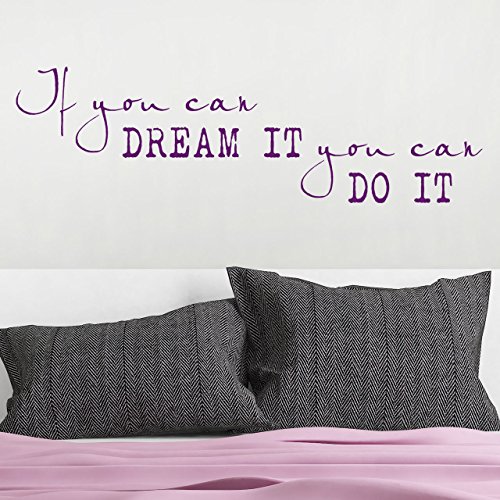 DESIGNSCAPE® Wandtattoo If you can dream it... | Wandtattoo Wenn du es träumen kannst ... | Farbe: dunkelgrün | Größe: mittel (100 x 30 cm) von DESIGNSCAPE