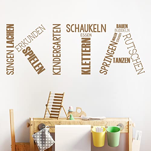 DESIGNSCAPE® Wandtattoo Kita Worte | Kindergarten Wanddeko | Farbe: enzian | Größe: mittel (120 x 44 cm) von DESIGNSCAPE