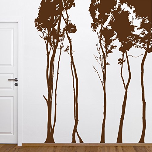 DESIGNSCAPE® Wandtattoo Laubwald - Laubbäume Silhouetten | Farbe: sandgrau | Größe: mittel (165 x 200 cm) von DESIGNSCAPE