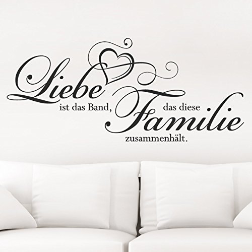 DESIGNSCAPE® Wandtattoo Liebe ist das Band, das diese Familie zusammenhält | Farbe: dunkelgrau | Größe: klein (80 x 35 cm) von DESIGNSCAPE