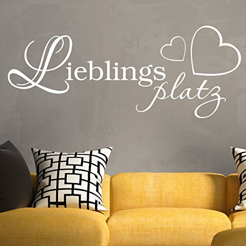 DESIGNSCAPE® Wandtattoo Lieblingsplatz | Farbe: weiss | Größe: mittel (120 x 48 cm) von DESIGNSCAPE