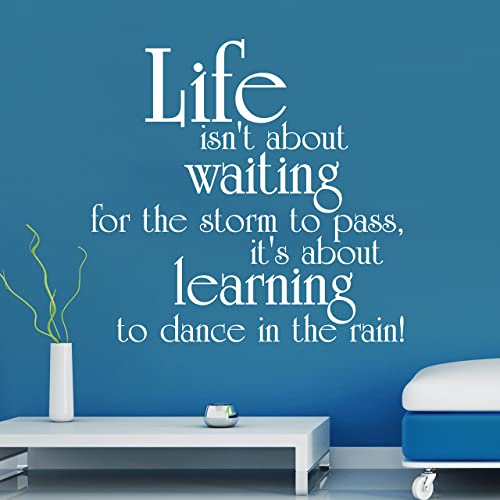 DESIGNSCAPE® Wandtattoo Life isn`t about waiting for the storm to pass, it`s about learning to dance in the rain. | Farbe: königsblau | Größe: klein (60 x 58 cm) von DESIGNSCAPE