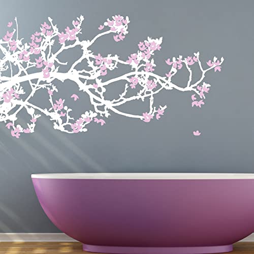 DESIGNSCAPE® Wandtattoo Magnolien - Zweifarbiger Wandtattoo Ast mit Magnolien Blüten | Farbe 1: flieder | Größe: groß (160 x 88 cm) von DESIGNSCAPE
