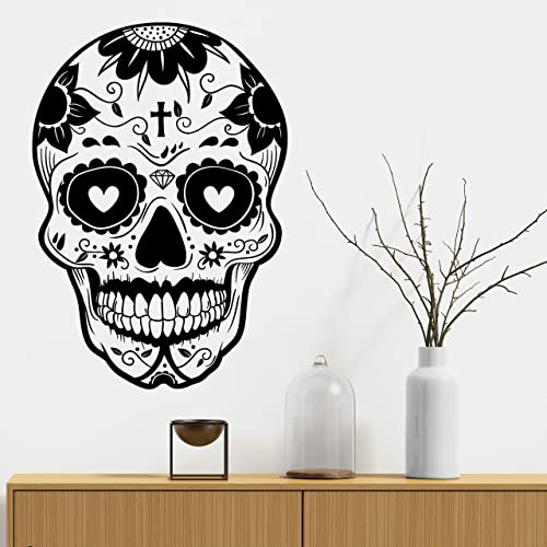 DESIGNSCAPE® Wandtattoo Mexikanischer Totenkopf | Wandtattoo Skull | Farbe: schwarz | Größe: klein (28 x 40 cm) von DESIGNSCAPE