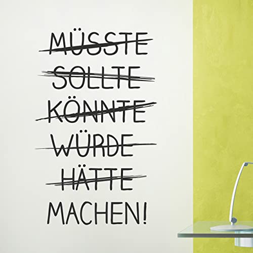 DESIGNSCAPE® Wandtattoo Müsste Sollte Könnte Würde Hätte Machen! | Farbe: königsblau | Größe: klein (38 x 60 cm) von DESIGNSCAPE