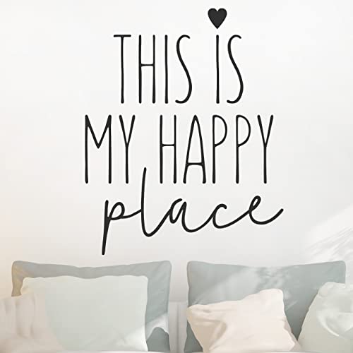 DESIGNSCAPE® Wandtattoo My happy place mit Herz | Lieblingsplatz Wanddeko | Farbe: gold | Größe: mittel (72 x 90 cm) von DESIGNSCAPE