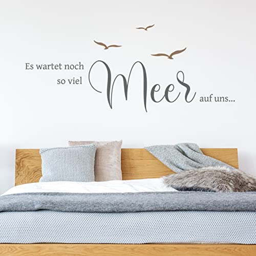 DESIGNSCAPE® Wandtattoo Noch so viel Meer | Maritime Wanddekoration | Farbe 1: weiss | Größe: mittel (120 x 50 cm) von DESIGNSCAPE