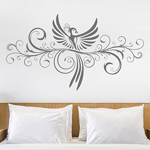 DESIGNSCAPE® Wandtattoo Ornament mit Phönix | Farbe: schwarz | Größe: klein (80 x 45 cm) von DESIGNSCAPE