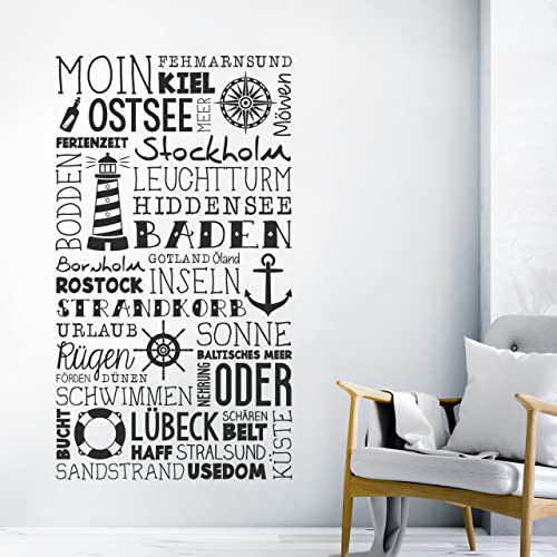 DESIGNSCAPE® Wandtattoo Ostsee Begriffe | Farbe: türkis | Größe: mittel (79 x 140 cm) von DESIGNSCAPE