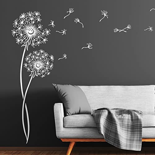 DESIGNSCAPE® Wandtattoo Pusteblume | Deko für Wohnzimmer, Kinderzimmer, Flur und Schlafzimmer | Farbe: aubergine | Größe: groß (58 x 180 cm) von DESIGNSCAPE