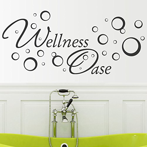 DESIGNSCAPE® Wandtattoo Wellness Oase mit Seifenblasen | Farbe: aubergine | Größe: groß (120 x 54 cm) von DESIGNSCAPE