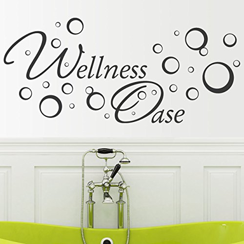 DESIGNSCAPE® Wandtattoo Wellness Oase mit Seifenblasen | Farbe: braun | Größe: mittel (90 x 41 cm) von DESIGNSCAPE