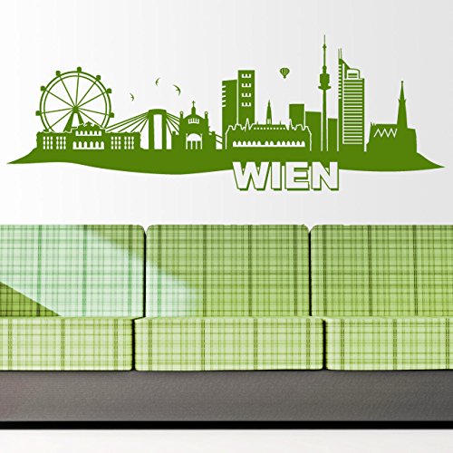 DESIGNSCAPE® Wandtattoo Wien Skyline | Farbe: rot | Größe: groß (180 x 59 cm) von DESIGNSCAPE