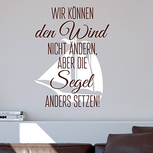 DESIGNSCAPE® Wandtattoo Wir können den Wind nicht ändern, aber die Segel anders setzen! | Farbe 1: creme | Größe: klein (45 x 60 cm) von DESIGNSCAPE