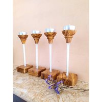 Teelichthalter-Set Aus Holz - Weihnachtskerzenhalter Kerzenhalter-Set Olivenholz Votivkerze Teelichthalter von DESIGNitalysr