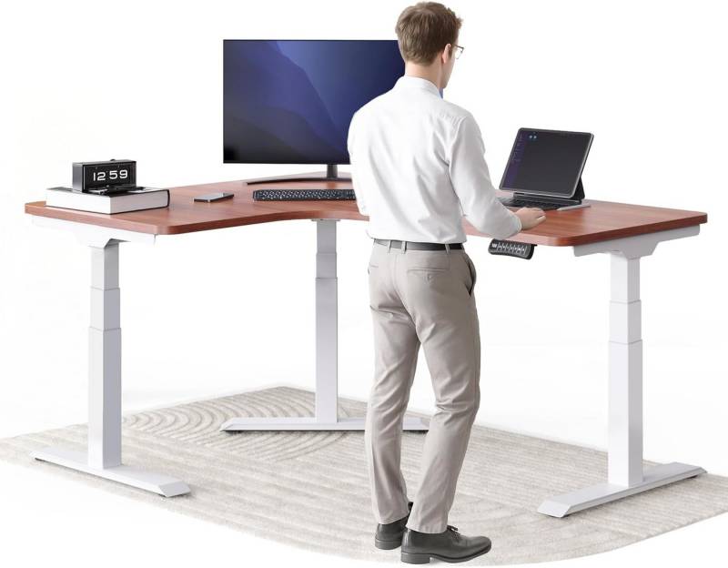 DESKSPACE Eckschreibtisch Eck Steh-Sitz Schreibtisch elektrisch verstellbar mit Speicherfunktion, ergonomisches Steh-Sitz-System, leiser Motor unter 50 dB DESKSPACE Eckschreibtisch Eck Steh-Sitz Schreibtisch elektrisch verstellbar mit Speicherfunktion, ergonomisches Steh-Sitz-System, leiser Motor unter 50 dB von DESKSPACE