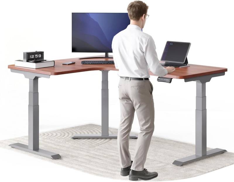 DESKSPACE Eckschreibtisch Eck Steh-Sitz Schreibtisch elektrisch verstellbar mit Speicherfunktion, ergonomisches Steh-Sitz-System, leiser Motor unter 50 dB DESKSPACE Eckschreibtisch Eck Steh-Sitz Schreibtisch elektrisch verstellbar mit Speicherfunktion, ergonomisches Steh-Sitz-System, leiser Motor unter 50 dB von DESKSPACE