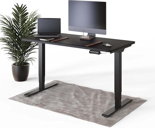 DESKSPACE PRO Plus Elektrisch höhenverstellbarer Schreibtisch - Ergonomischer Stehpult mit Memoryfunktion Kollisionschutz (Schwarzes Gestell, Schwarze Tischplatte, 140 x 70 cm) von DESKSPACE