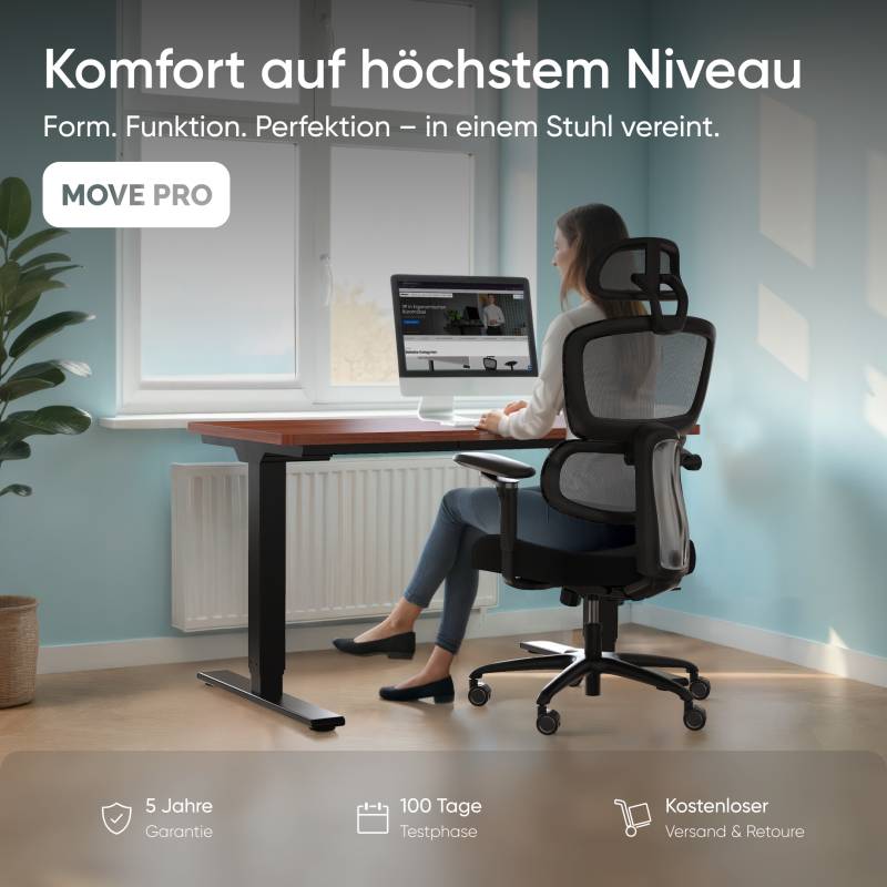 Höhenverstellbarer Schreibtisch | MOVE PRO | Grau Höhenverstellbarer Schreibtisch | MOVE PRO | Grau von DESKSPACE