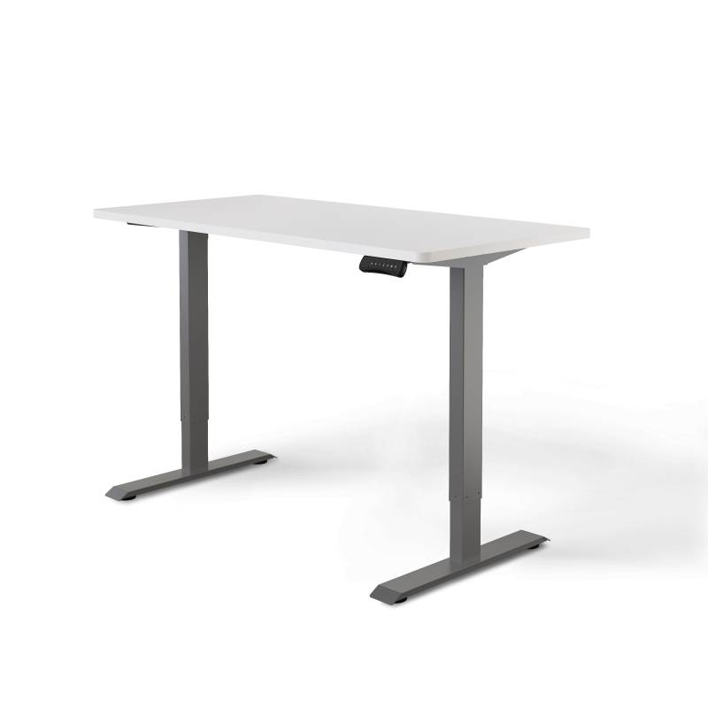 Höhenverstellbarer Schreibtisch | Pro | Weiß / Graues / 140 x 70 cm von DESKSPACE
