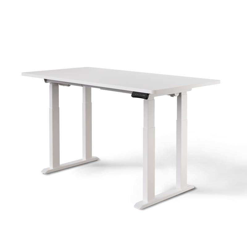Höhenverstellbarer Schreibtisch | Titan | Weiß / Weißes / 160 x 80 cm von DESKSPACE