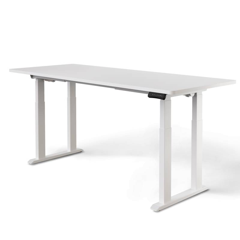 Höhenverstellbarer Schreibtisch | Titan | Weiß / Weißes / 200 x 80 cm von DESKSPACE