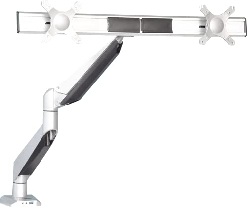 DESQ® Monitorarm mit Gasdruckfeder für 2 Monitore | Silber | Tragkraft 2 x 13 kg von Desq