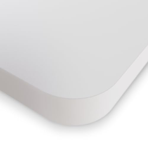 DESQUP Universal Massiv-Tischplatte | aus einem Stück | ideal für Standard und Sitz/Steh höhenverstellbare Schreibtisch Gestelle (Weiße, 200 x 80 cm) von DESQUP
