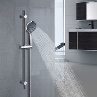 Brausestange 90cm mit Handbrause mit 3 Strahlarten Kopfbefestigung und flexiblem Schlauch Verstellbare Brausegarnitur Verchromtes Brausestange 90cm mit Handbrause mit 3 Strahlarten Kopfbefestigung und flexiblem Schlauch Verstellbare Brausegarnitur Verchromtes von DETBOM