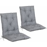 2er Set Stuhlauflage Auflage Cozy Hochlehner Stuhlauflage Sitzauflage Sitzkissen Gartenstuhl grau meliert - Detex von DETEX