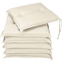 DETEX® Sitzkissen Stuhl 6er Set Wasserabweisend 43x39cm Befestigungsriemen Waschbar Reißfest Stuhlkissen Sitzauflage Sitzpolster Gartenstuhl Farbwahl von DETEX