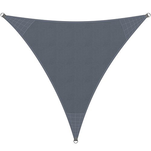 DETEX® Sonnensegel HDPE Sonnenschutz Dreieck 4x4x4m 50+ UV-Schutz Garten Segeltuch mit Ösen Sichtschutz Windschutz Anthrazit Terrassenüberdachung von DETEX