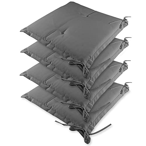 Detex 4X Coussins Pour Chaise Gris Clair Sydney Outdoor Hydrofuge 41x37 cm Coussin d'assise Garniture Chaise de Jardin von DETEX