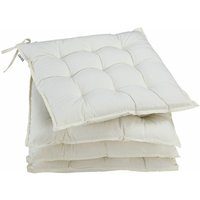 4er Set Stuhlkissen 41x37x5cm Bänder Viskoeffekt Indoor Outdoor Stuhlauflage Kissen Sitzkissen Auflage Polster creme - Detex von DETEX