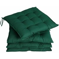 4er Set Stuhlkissen 41x37x5cm Bänder Viskoeffekt Indoor Outdoor Stuhlauflage Kissen Sitzkissen Auflage Polster grün - Detex von DETEX