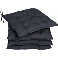Sitzkissen Stuhl 4er Set 55% Baumwolle Wasserabweisend 44x44cm Visko-Effekt Waschbar Stuhlkissen Sitzpolster Gartenstuhl Sitzauflage Farbauswahl von DETEX