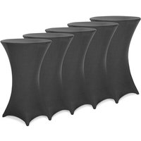 Detex® Stehtisch Husse 5er Set Ø60-65/70-75/80-85cm Farbwahl Stretch Stehtischhusse Überzug 5er Set Ø70 cm / anthrazit von Deuba