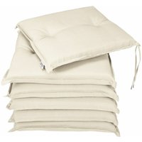 Stuhlauflagen Boston 6er Set Wasserabweisend Kissen Sitzkissen Stuhlkissen Auflage Sitzauflage beige - Detex von DETEX