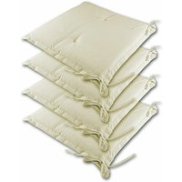 Detex - 4er Set Stuhlauflage Auflage Sydney Stuhlauflage Sitzauflage Sitzkissen Gartenstuhl beige von DETEX