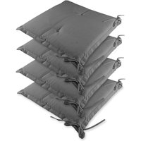 Sitzkissen Stuhl 4er Set Wasserabweisend 45x40cm Befestigungsriemen Waschbar Reißfest Stuhlkissen Sitzauflage Sitzpolster Gartenstuhl Farbauswahl von DETEX