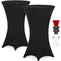 Stehtisch Husse 2er Set Ø60-65/70-75/80-85cm Farbwahl Stretch Stehtischhusse Überzug 2er Set schwarz, 80Ø - Detex von DETEX
