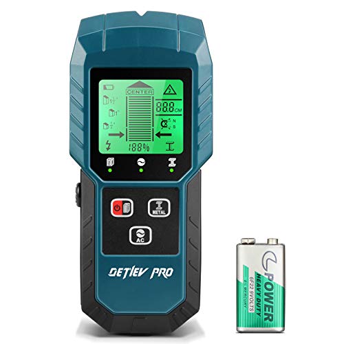 DETLEV PRO 5 in 1 Digitaler Metalldetektor und Elektrokabel Stud-Finder mit LCD und tragbarer Akustikanzeige Multifunktions-Erkennung von Holz/Metall magnetisch oder nicht magnetisch/AC-Leiter DETLEV PRO 5 in 1 Digitaler Metalldetektor und Elektrokabel Stud-Finder mit LCD und tragbarer Akustikanzeige Multifunktions-Erkennung von Holz/Metall magnetisch oder nicht magnetisch/AC-Leiter von DETLEV PRO