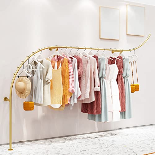 DETMOL Kleiderstange,an der Wand montierter Kleiderständer,Kleiderständer,Display-Kleiderbügel,kommerzielle hängende Kleidung,multifunktionales Organizer-Lagerregal für die Organisation von Kleidun von DETMOL