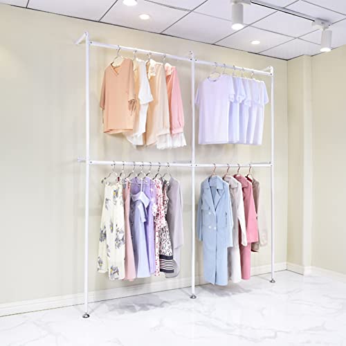 DETMOL Wandmontierter Kleiderständer,Bekleidungsgeschäft,kommerzieller Kleiderständer,Kleiderbügel zum Aufhängen von Kleidung,multifunktionaler Schlafzimmer-Organizer,Aufbewahrungsregal für die Org von DETMOL