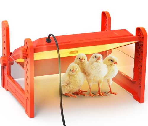 DETODDA Upgrade Chick Brooder Heizplatte, Wärmeplatte Küken, Brutheizung für Küken, Hühnerbrüter Heizplatte mit einstellbaren Höhen und Winkel, Wärmer Brutplatte für Küken oder Entenküken 48x48cm von DETODDA