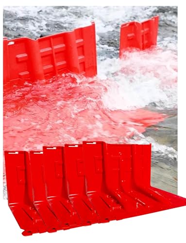 5 Stück L-förmige Hochwasserschutzplatten aus ABS-Kunststoff – Wasserdichtes Hochwasserschutzsystem for Schutz von Haus, Garage und Keller(71x68x53cm/28x21x27in) von DETPWVWB
