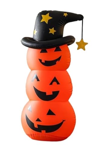 DETPWVWB Aufblasbarer Pumpkin Ghost – Halloween-Dekoration, Dekoration für das Haus, Bühnenarrangements und Ornamente (gelb) von DETPWVWB