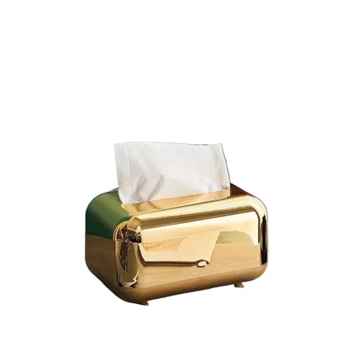 DETPWVWB Tissue Box Halter, Serviettenbox Luxus Goldene Tissue Boxen Lagerung Serviette Halter Papier Fall Organizer Ornament Handwerk Desktop Tissue Halter Küche Tissue Box(Gold) von DETPWVWB