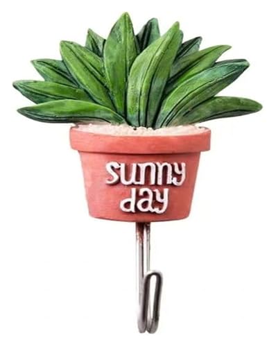 DETPWVWB Wandmontierter Kleiderhaken, Aufhängehaken, 5er-Pack Home Resin Cacti Bearing Adhesive Hook Kleine frische und fleischige Pflanzen, die sein können von DETPWVWB